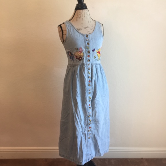 Rare Vintage blue denim Disney Catalog maxi dress - Picture 7 of 7